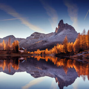 Mountain landscape reflected in a lake